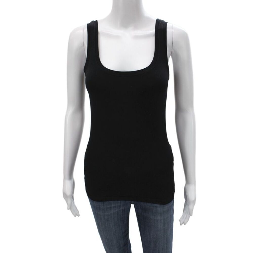 Bordeaux Women Basic Black Scoop Neck Sleeveless Tank Pullover Size One Size